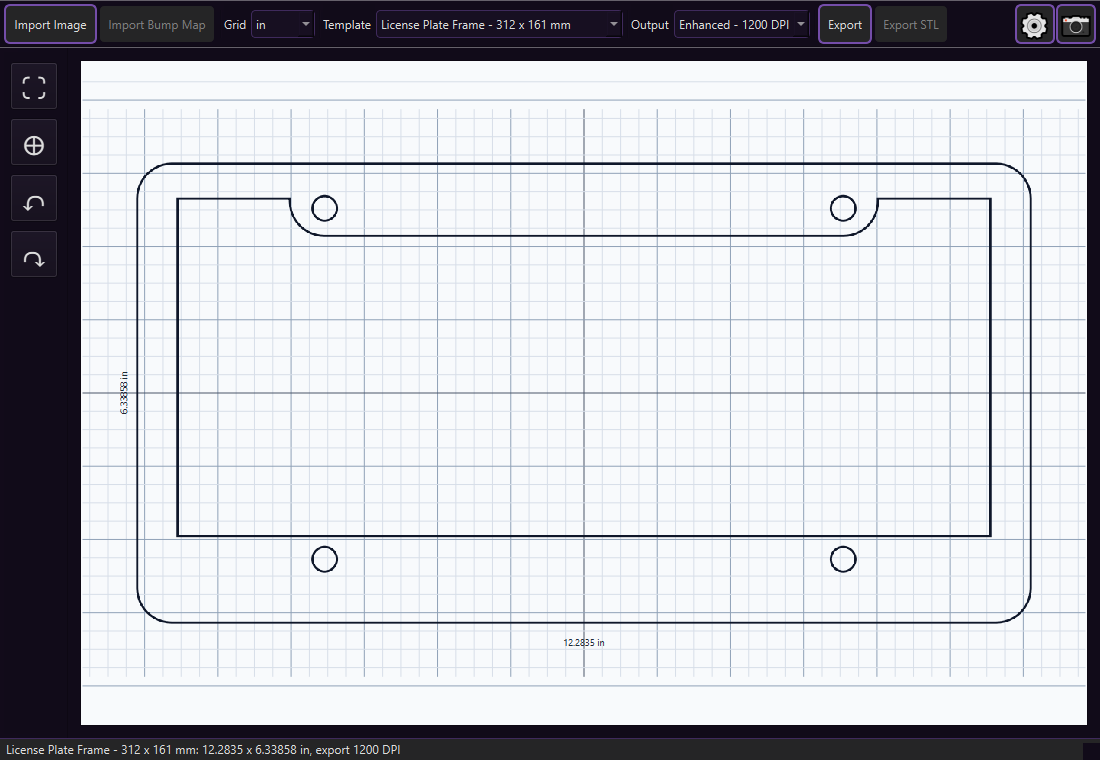 License Plate Frame template in PrintEx